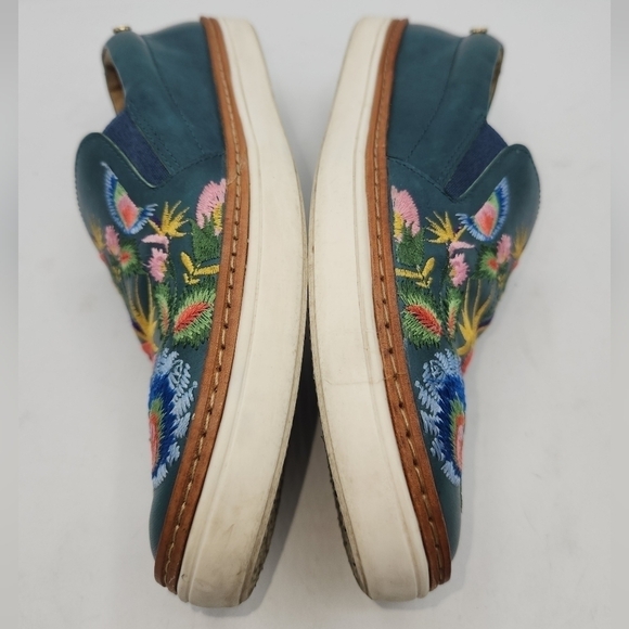 VÉLEZ Artisan Floral Embroidered Leather Sneakers Size 36 - Picture 4 of 16